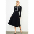 Long Sleeve Collared Knit Dress