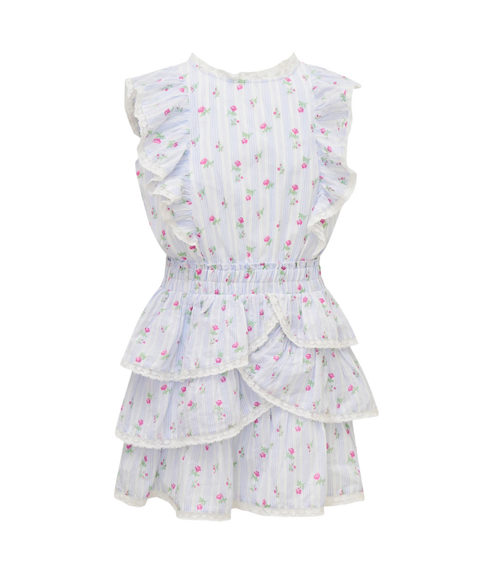 Love Shack Fancy Girls Decker Dress Coastline Blue Distressed/seasonal girls Love Shack Fancy
