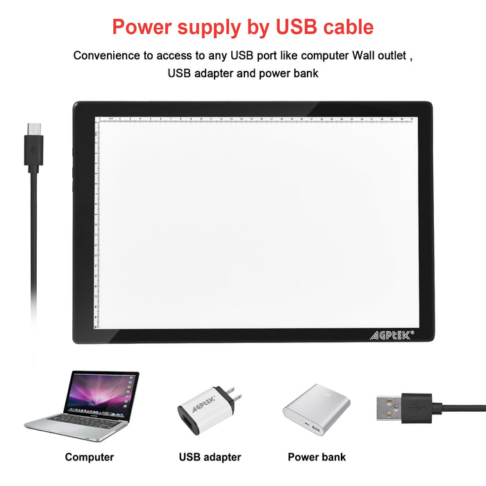 Magnetic LED Artcraft Tracing Light Pad A4 size Lightbox Tatoo Pad Sketching Designing