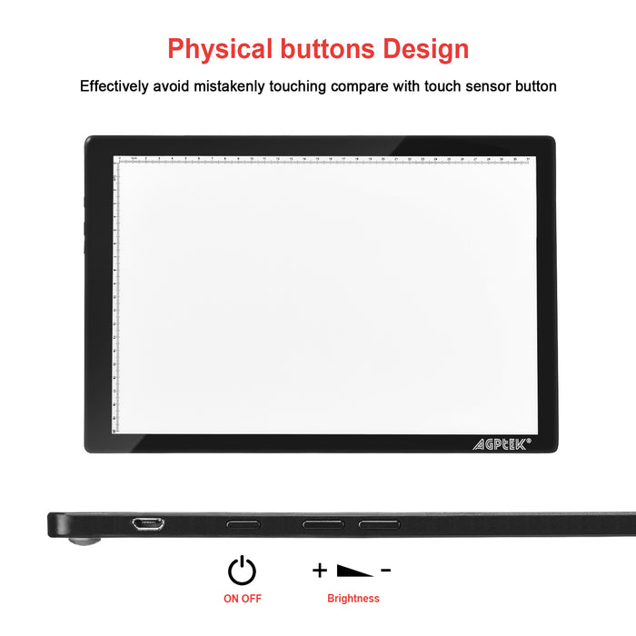 Magnetic LED Artcraft Tracing Light Pad A4 size Lightbox Tatoo Pad Sketching Designing
