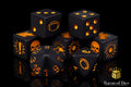 Matte Black - Bloody Football Dice (Set of 7)