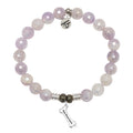 Mauve Jade Gemstone Bracelet with Fur Ever Love Sterling Silver Charm
