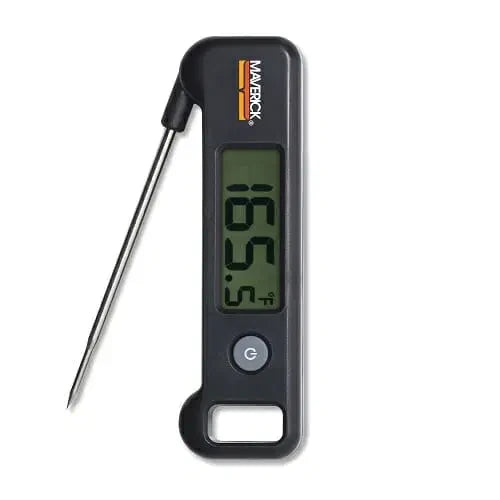 Digital probe thermometer with foldable metal probe for fast readings