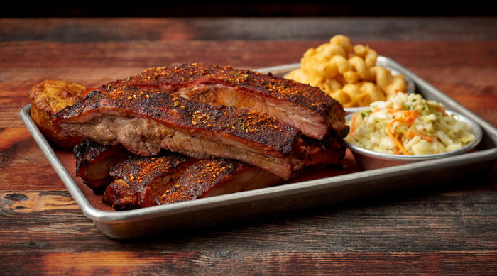 Barbecue ribs with Memphis dry rub