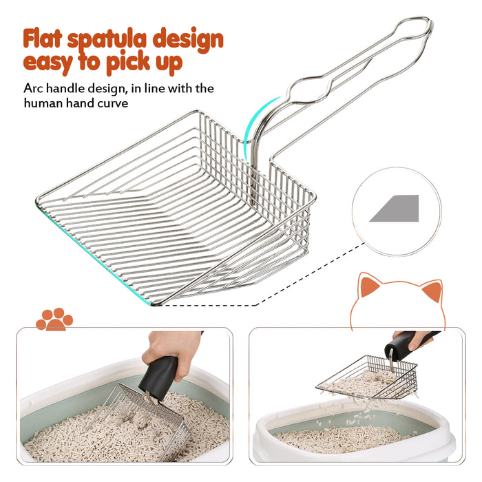 Metal Cat Litter Scoop Sifter Deep Shovel Scooper POO Cleaner Heavy Duty Tool