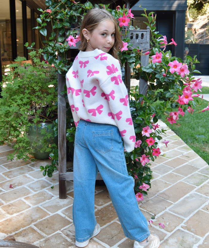 Mini Dreamers Girls Maya Bow Cardigan Distressed/seasonal girls Mini Dreamers