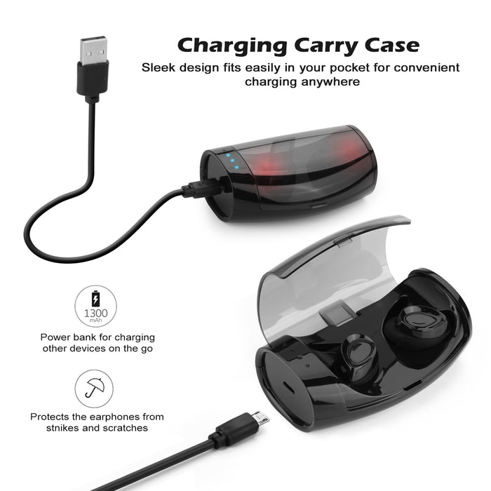 Mini Wireless Bluetooth Twins Earbuds Mic True Bass Stereo In-Ear TWS Earphones
