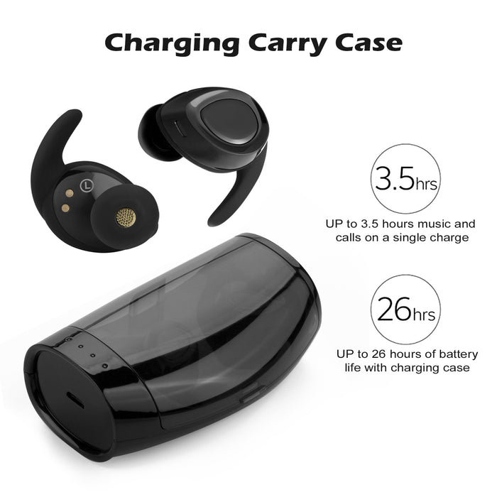Mini Wireless Bluetooth Twins Earbuds Mic True Bass Stereo In-Ear TWS Earphones