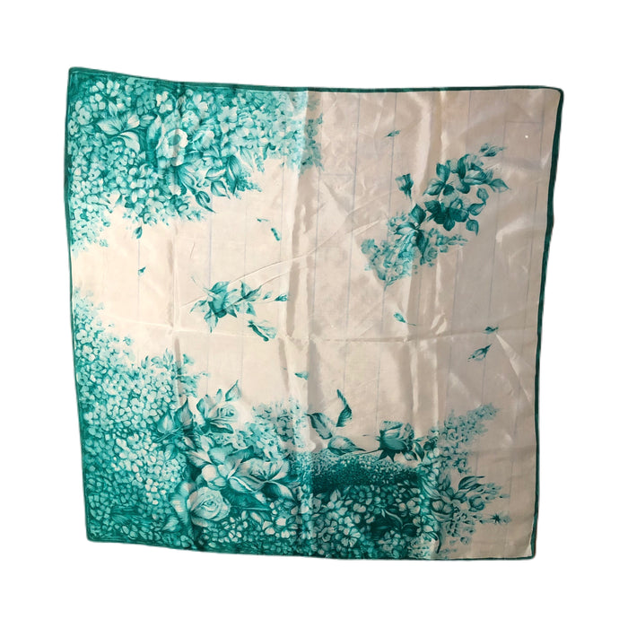Mint Green Floral Unbranded Square Scarf