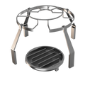 Stainless steel Monolith outdoor grill accessory with circular cooking grate