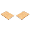 Set of two MONOLITH CLASSIC side tables with brackets, made of sustainable bamboo for outdoor grill workspace extension.