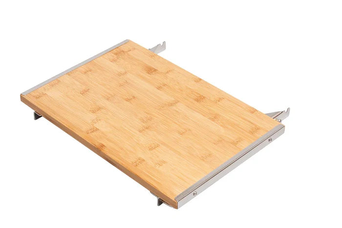 Single MONOLITH CLASSIC bamboo side table with metal brackets, ideal for expanding prep space on outdoor grills.
