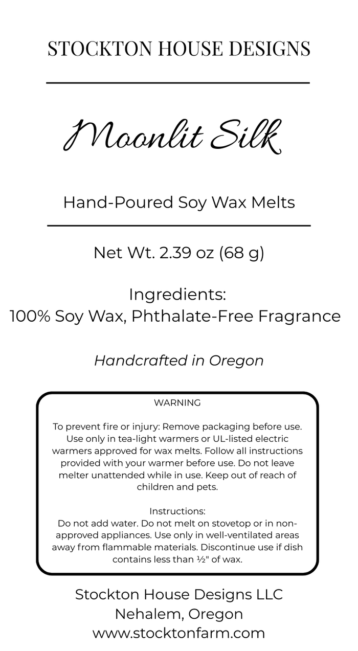 Moonlit Silk Soy Wax Melts - Luxury Peach, Bergamot & Sandalwood