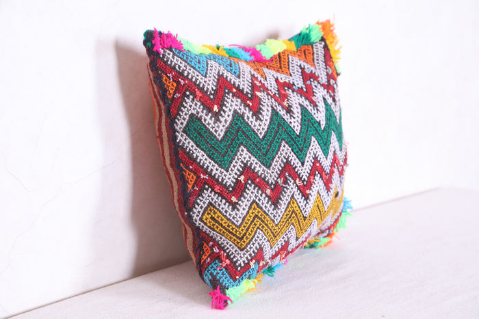 Moroccan handmade kilim pillow 11.8 INCHES X 13.3 INCHES