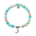 Multi Amazonite Stone Bracelet with Friendship Stars Sterling Silver Charm