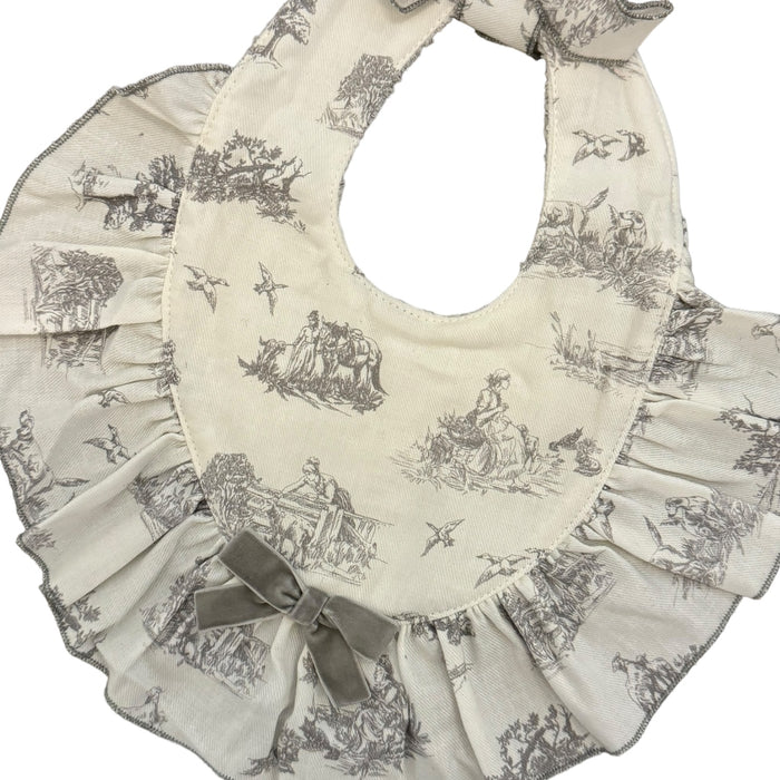 Nelly Grey Toile Bib