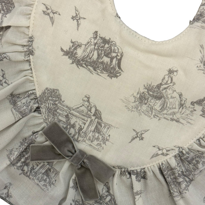 Nelly Grey Toile Bib