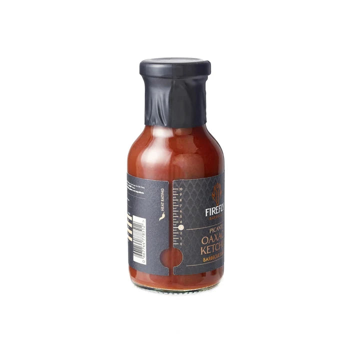 Bottle of Oaxaca Chilli Ketchup with black cap