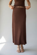 Off To The Hamptons Brown Textured Maxi Skirt