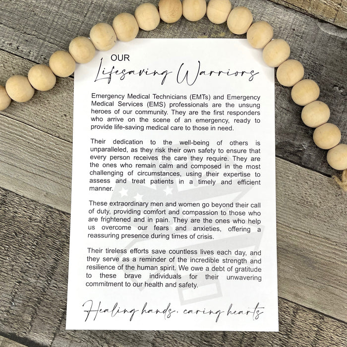 Our Lifesaving Warriors Story Card