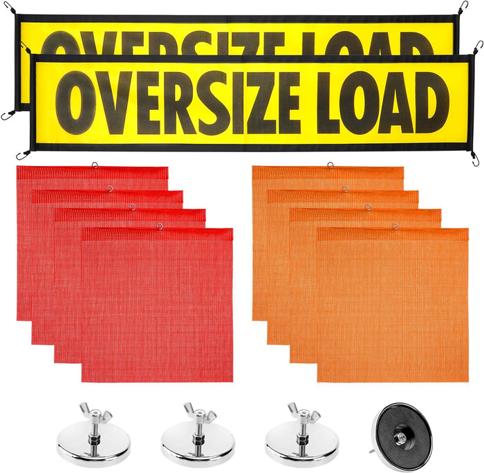 Oversize Load Flags, Red and Orange flags w/ Magnetic flag holders.
