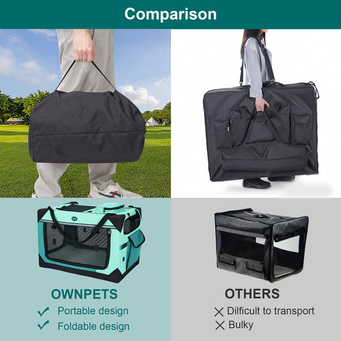 Ownpets 24 inch Collapsible Cat Carrier, Portable Pet Carrier with Soft Matfor 2 Cats Small Dogs