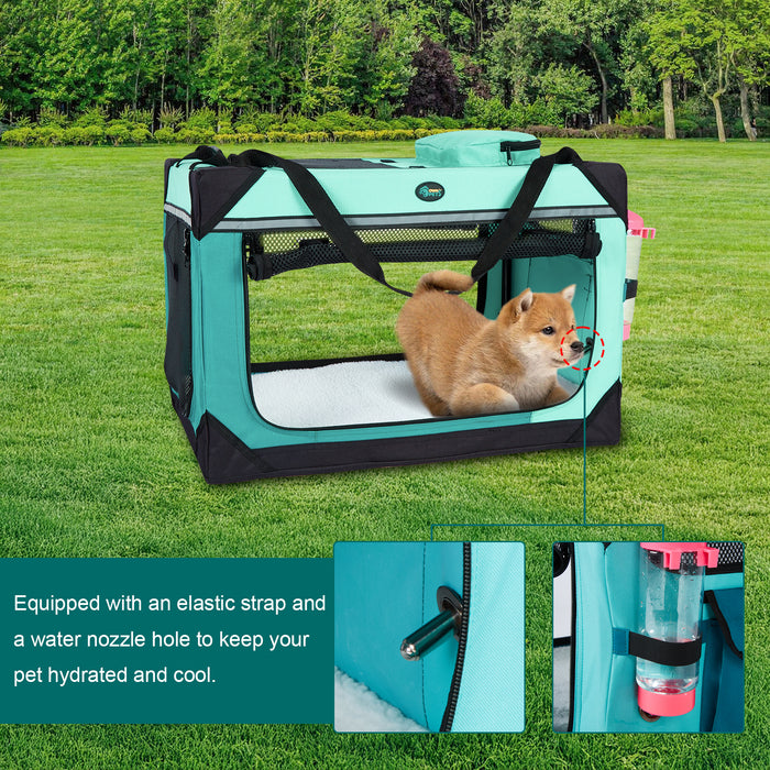 Ownpets 24 inch Collapsible Cat Carrier, Portable Pet Carrier with Soft Matfor 2 Cats Small Dogs