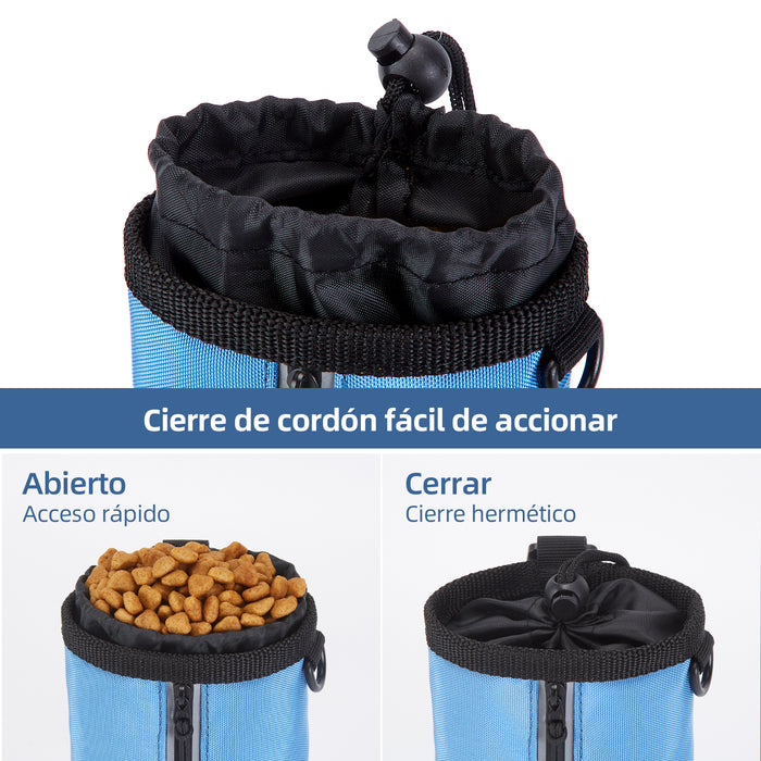 Ownpets Blue Small-Size Pet Training Treat Pouch with Drawstring Closure  Dog Treat Bag 825ml Capacity