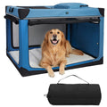 Ownpets Collapsible Travel Pet Crate for Large Dogs, 42x31x31 inches, Blue
