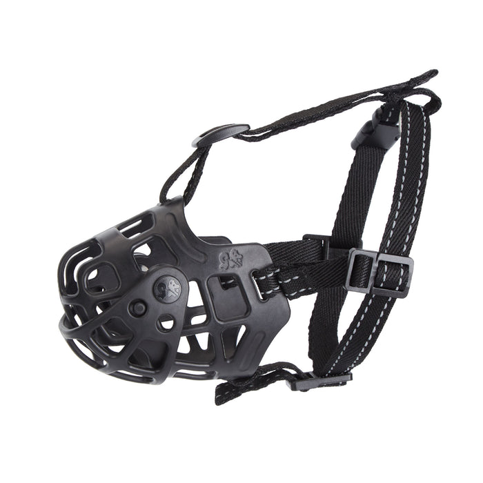 Ownpets Dog Muzzle, Adjustable Dog Basket Muzzle with Movable Cover for Large Aggressive Dogs Size XL