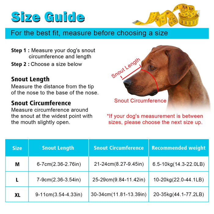 Ownpets Dog Muzzle, Adjustable Dog Basket Muzzle with Movable Cover for Large Aggressive Dogs Size XL