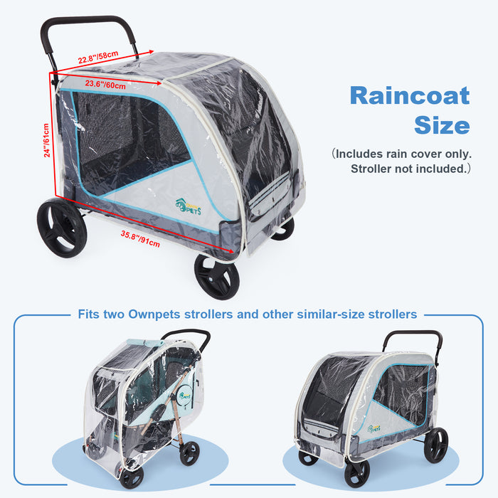Ownpets Dog Stroller Rain Cover, Waterproof Transparent EVA