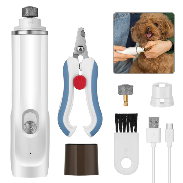 OWNPETS Pet Nail Grinder Trimmer Dog Cat Rechargeable Electric Clipper Tool Kit