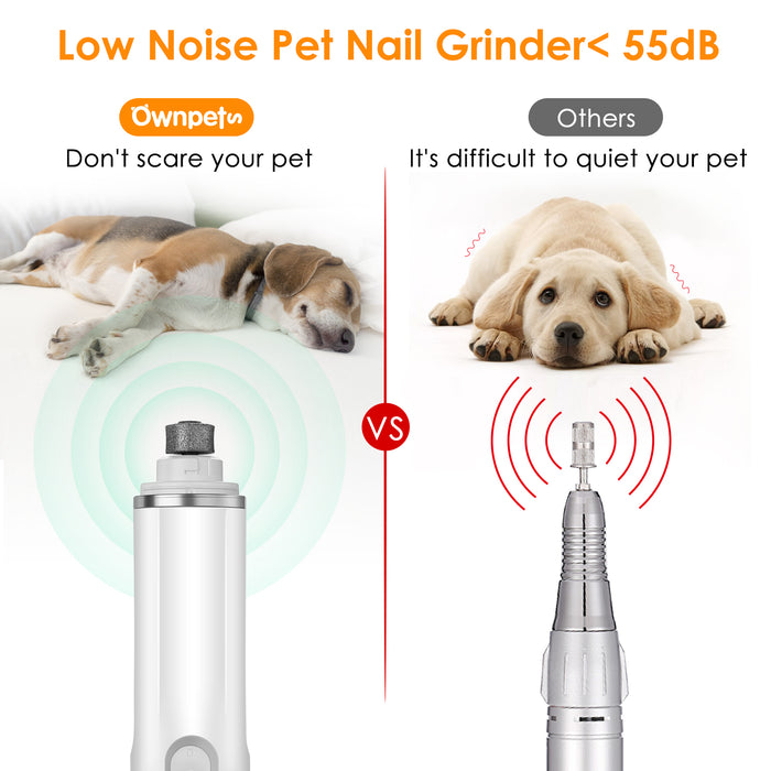 OWNPETS Pet Nail Grinder Trimmer Dog Cat Rechargeable Electric Clipper Tool Kit