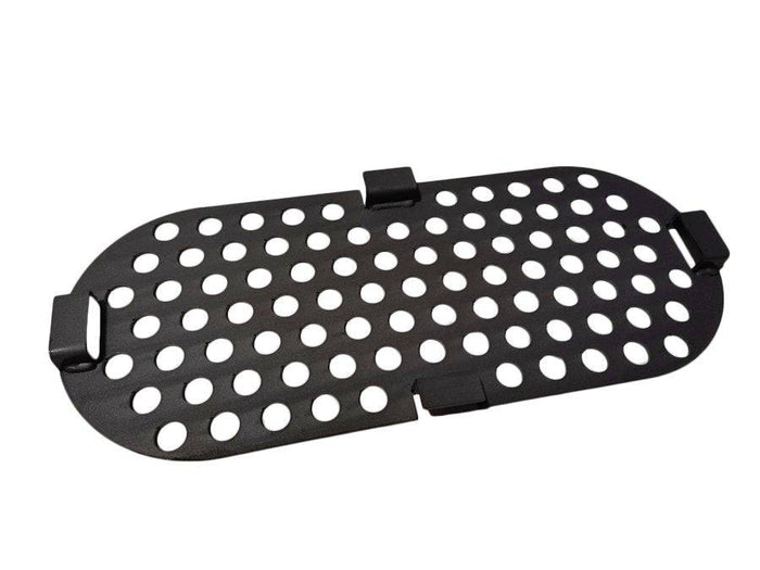 Black charcoal plate for outdoor grill cooking