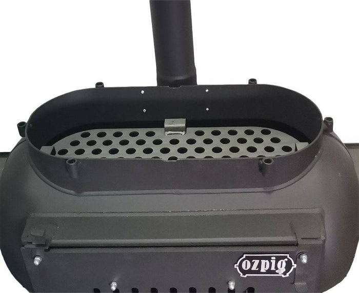 Ozpig outdoor wood stove with rotisserie attachment