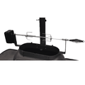 Rotisserie spit for outdoor cooking with Ozpig stove