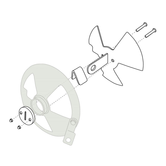 Exploded diagram of Ozpig Vented Door Adjuster showing assembly parts for airflow and temperature control on outdoor wood fired stoves.