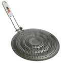 Round grilling plate with handle for outdoor cooking