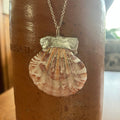 Pacific Pink Scallop Shell Pendant | Handcrafted Artisan Necklace