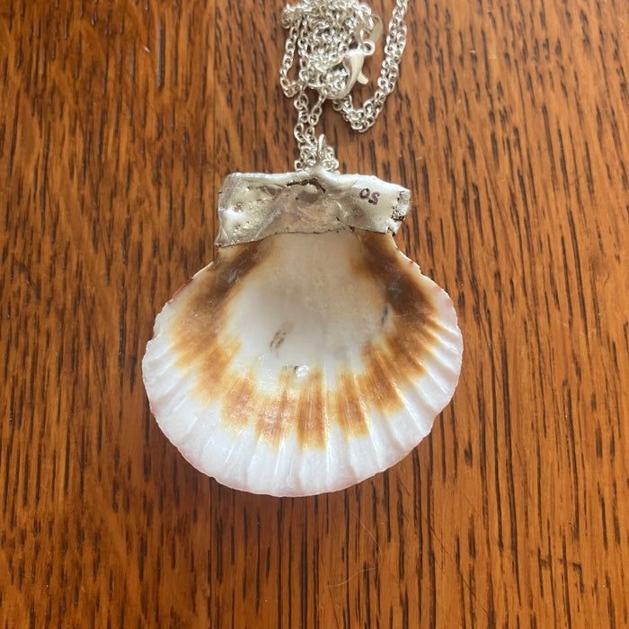 Pacific Pink Scallop Shell Pendant | Handcrafted Artisan Necklace