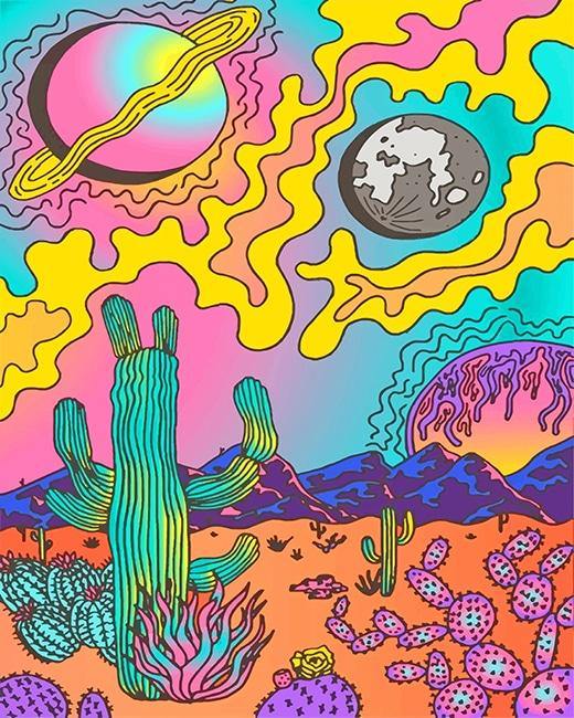 paint by numbers kit Abstract Hippie - Custom paint by number