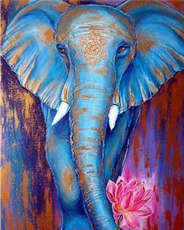 paint by numbers kit Blue Elephant - Custom paint by number