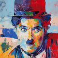 paint by numbers kit Colorful Charlie Chaplin - Custom paint by number