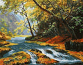 paint by numbers kit Maple Leaf River - Custom paint by number