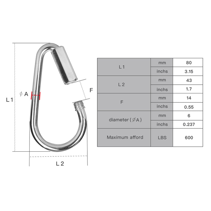 Pair Quick Link Screw Lock Clip, Snap Hook, Swing Set Hardware Play Set Connector Playground in Backyard