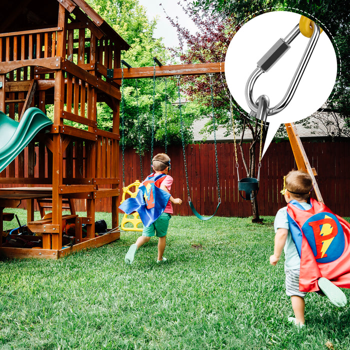 Pair Quick Link Screw Lock Clip, Snap Hook, Swing Set Hardware Play Set Connector Playground in Backyard