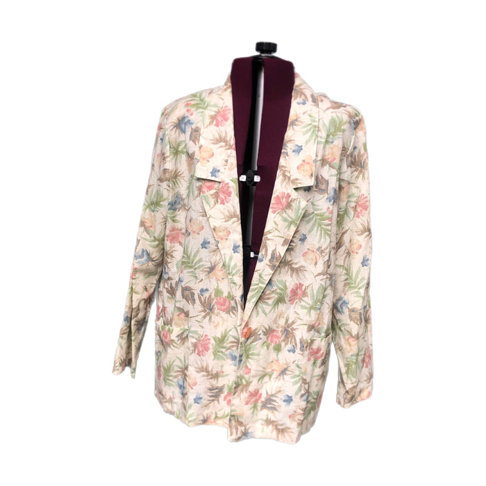 Pastel Floral Blazer Made in USA Copy Cats Brand Size Large