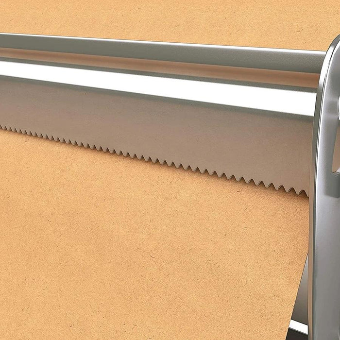 Close-up of peach paper roll on dispenser for outdoor kitchen use