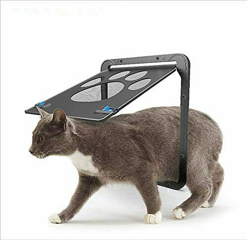 Pet Dog Cat Small Screen Locking Flap Door Magnetic Automatic Slide Protector